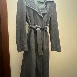 Sisley Gray Wool Belted Coat